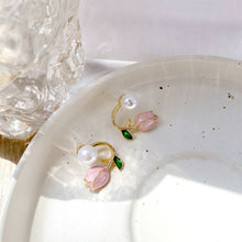 Load image into Gallery viewer, Pink Tulip Earrings Fashion Creative Design Alloy Ear Studs Earrings Women Temperamental Earrings Jewelry
