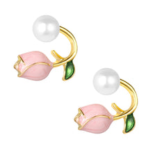 Load image into Gallery viewer, Pink Tulip Earrings Fashion Creative Design Alloy Ear Studs Earrings Women Temperamental Earrings Jewelry
