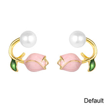 Load image into Gallery viewer, Pink Tulip Earrings Fashion Creative Design Alloy Ear Studs Earrings Women Temperamental Earrings Jewelry
