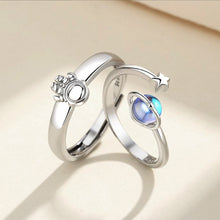 Load image into Gallery viewer, Moonstone Couple Ring Fashion Creative Star Astronaut Couple Ring Adjustable Ring Jewelry Gift For Men Women
