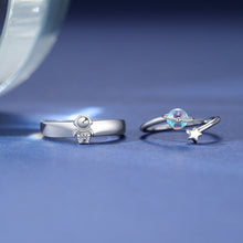 Load image into Gallery viewer, Moonstone Couple Ring Fashion Creative Star Astronaut Couple Ring Adjustable Ring Jewelry Gift For Men Women
