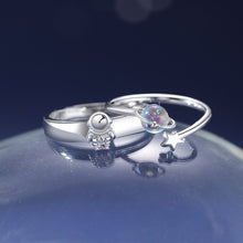 Load image into Gallery viewer, Moonstone Couple Ring Fashion Creative Star Astronaut Couple Ring Adjustable Ring Jewelry Gift For Men Women
