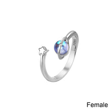 Load image into Gallery viewer, Moonstone Couple Ring Fashion Creative Star Astronaut Couple Ring Adjustable Ring Jewelry Gift For Men Women
