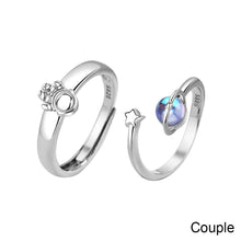 Load image into Gallery viewer, Moonstone Couple Ring Fashion Creative Star Astronaut Couple Ring Adjustable Ring Jewelry Gift For Men Women
