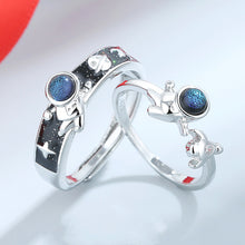 Load image into Gallery viewer, Fashion Creative Glazed Couple Rings Adjustable Astronaut Couple Rings Jewelry Gift For Men Women
