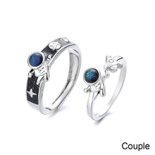 Load image into Gallery viewer, Fashion Creative Glazed Couple Rings Adjustable Astronaut Couple Rings Jewelry Gift For Men Women
