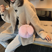 Load image into Gallery viewer, Rabbit Ear Plush Bag Soft Plush Shoulder Bag Women Winter Plush Handbag Fashion All-match Inclined Shoulder Bag
