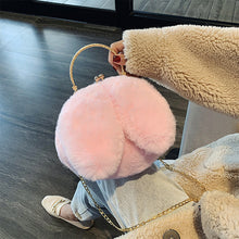 Load image into Gallery viewer, Rabbit Ear Plush Bag Soft Plush Shoulder Bag Women Winter Plush Handbag Fashion All-match Inclined Shoulder Bag
