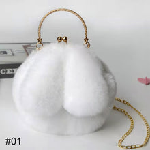 Load image into Gallery viewer, Rabbit Ear Plush Bag Soft Plush Shoulder Bag Women Winter Plush Handbag Fashion All-match Inclined Shoulder Bag
