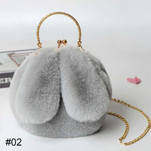 Load image into Gallery viewer, Rabbit Ear Plush Bag Soft Plush Shoulder Bag Women Winter Plush Handbag Fashion All-match Inclined Shoulder Bag
