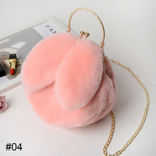 Load image into Gallery viewer, Rabbit Ear Plush Bag Soft Plush Shoulder Bag Women Winter Plush Handbag Fashion All-match Inclined Shoulder Bag
