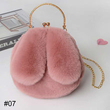 Load image into Gallery viewer, Rabbit Ear Plush Bag Soft Plush Shoulder Bag Women Winter Plush Handbag Fashion All-match Inclined Shoulder Bag
