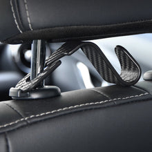 Load image into Gallery viewer, 2Pcs Carbon Fibre Car Seat Headrest Hooks Storage Hanger Back Seat Organizer Holder Auto Interior Accessories Hook

