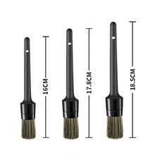 Load image into Gallery viewer, 3Pcs Car Detailing Brush Set Soft Bristle Car Cleaning Brush Kits Atuo Tire wheel Wash Exterior Accessories Natural Boar Hair
