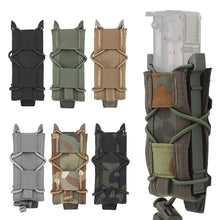 Load image into Gallery viewer, 9mm Tactical Magazine Pouch Hunting Single Magazine Bag Outdoor Molle Flashlight Pouch Torch Holder Hunting Knife Holster Bag

