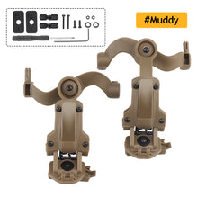 Load image into Gallery viewer, Multi-angle Rotation Shooting Headset Bracket Kit Helmet Rail Adapter Fit OPS Core ARC and Team Wendy M-LOK Rail Headphone Mount
