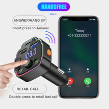 Load image into Gallery viewer, Ambient Light Bluetooth 5.0 FM Transmitter Car MP3 Player Wireless Handsfree Audio Receiver USB Fast Charge TF U Disk play
