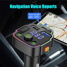 Load image into Gallery viewer, Ambient Light Bluetooth 5.0 FM Transmitter Car MP3 Player Wireless Handsfree Audio Receiver USB Fast Charge TF U Disk play
