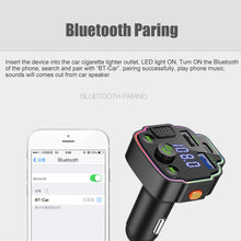 Load image into Gallery viewer, Ambient Light Bluetooth 5.0 FM Transmitter Car MP3 Player Wireless Handsfree Audio Receiver USB Fast Charge TF U Disk play
