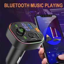 Load image into Gallery viewer, Bluetooth 5.0 Wireless FM Transmitter Dual Display Fast Charging Dual USB Charger Handsfree Car Kit FM Modulator
