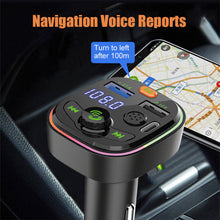 Load image into Gallery viewer, Bluetooth 5.0 Wireless FM Transmitter Dual Display Fast Charging Dual USB Charger Handsfree Car Kit FM Modulator
