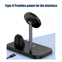 Load image into Gallery viewer, Desktop Phone Holder Watch Headphone 3-in-1 Magnetic Wireless Charger 15W Fast Charge
