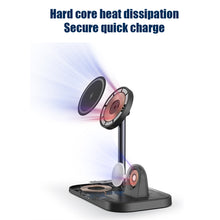 Load image into Gallery viewer, Desktop Phone Holder Watch Headphone 3-in-1 Magnetic Wireless Charger 15W Fast Charge
