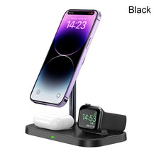 Load image into Gallery viewer, Desktop Phone Holder Watch Headphone 3-in-1 Magnetic Wireless Charger 15W Fast Charge
