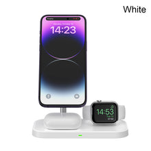 Load image into Gallery viewer, Desktop Phone Holder Watch Headphone 3-in-1 Magnetic Wireless Charger 15W Fast Charge
