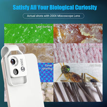 Load image into Gallery viewer, APEXEL 200X magnification microscope lens withCPL mobile LED Light micro pocket macro lenses for iPhone Samsung all smartphones
