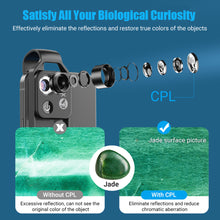 Load image into Gallery viewer, APEXEL 200X magnification microscope lens withCPL mobile LED Light micro pocket macro lenses for iPhone Samsung all smartphones
