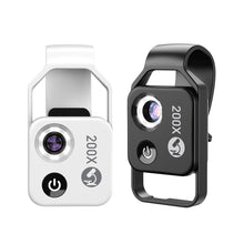 Load image into Gallery viewer, APEXEL 200X magnification microscope lens withCPL mobile LED Light micro pocket macro lenses for iPhone Samsung all smartphones
