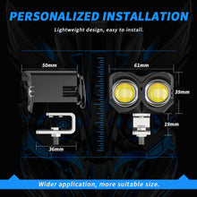 Load image into Gallery viewer, Universal Motorcycle LED Headlight Projector Lens Dual Color ATV Scooter Driving for Cafe Racer Light Auxiliary Spotlight Lamp 8000LM 20W
