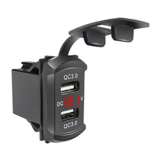 Load image into Gallery viewer, Universal LED Car Charger Dual QC3.0 USB Switch Charger Socket Phone Charge Power Adapter for Boat UTV ATV
