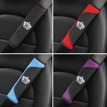 Load image into Gallery viewer, Car Seat Belt Shoulder Cover Seat Belt Pad Car Styling Interior Seat Belt Cover Accessories Carbon Fiber Leather Crystal Crown
