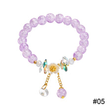 Load image into Gallery viewer, Flower Crystal Bracelet Adjustable Beaded Crystal Bracelet Simple Versatile Bracelet Jewelry Gift for Women
