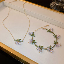Load image into Gallery viewer, White Bell Orchid Earrings Bracelet Necklace Stylish Versatile Adjustable Bracelet Necklace Alloy Jewelry

