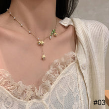 Load image into Gallery viewer, White Bell Orchid Earrings Bracelet Necklace Stylish Versatile Adjustable Bracelet Necklace Alloy Jewelry
