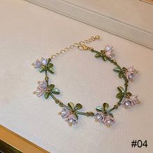 Load image into Gallery viewer, White Bell Orchid Earrings Bracelet Necklace Stylish Versatile Adjustable Bracelet Necklace Alloy Jewelry
