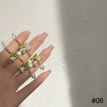 Load image into Gallery viewer, White Bell Orchid Earrings Bracelet Necklace Stylish Versatile Adjustable Bracelet Necklace Alloy Jewelry
