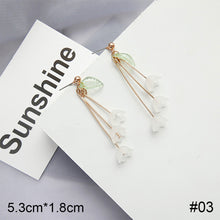 Load image into Gallery viewer, Simple Eternal Petal Earrings Fashion Tassel Flower Earrings Versatile Alloy Earrings Jewelry Accessories
