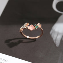 Load image into Gallery viewer, Fashion Niche Love Pink Diamond Ring Simple Open Adjustable Alloy Ring Jewelry Accessory for Women

