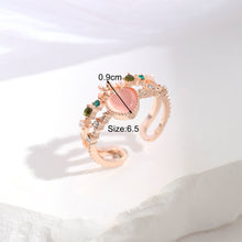 Load image into Gallery viewer, Fashion Niche Love Pink Diamond Ring Simple Open Adjustable Alloy Ring Jewelry Accessory for Women
