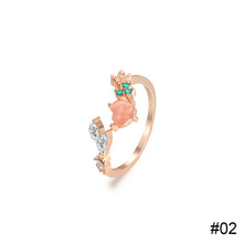 Load image into Gallery viewer, Fashion Niche Love Pink Diamond Ring Simple Open Adjustable Alloy Ring Jewelry Accessory for Women
