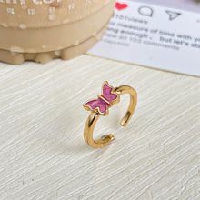 Load image into Gallery viewer, Vintage Creativity Oil Dripping Butterfly Ring Simple Opening Adjustable Ring Women Alloy Ring Jewelry
