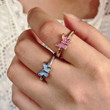 Load image into Gallery viewer, Vintage Creativity Oil Dripping Butterfly Ring Simple Opening Adjustable Ring Women Alloy Ring Jewelry
