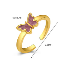 Load image into Gallery viewer, Vintage Creativity Oil Dripping Butterfly Ring Simple Opening Adjustable Ring Women Alloy Ring Jewelry
