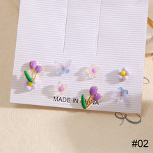 Load image into Gallery viewer, 8pcs/set Colorful Fruit Butterfly Flower Earrings Fashion Creative Ear Studs Earrings Jewelry for Women
