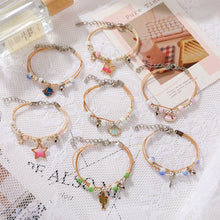 Load image into Gallery viewer, Fashion All-match Alloy Pendant Bracelet Adjustable Creative Ceramic Beaded Bracelet Women Jewelry Gift
