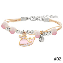 Load image into Gallery viewer, Fashion All-match Alloy Pendant Bracelet Adjustable Creative Ceramic Beaded Bracelet Women Jewelry Gift
